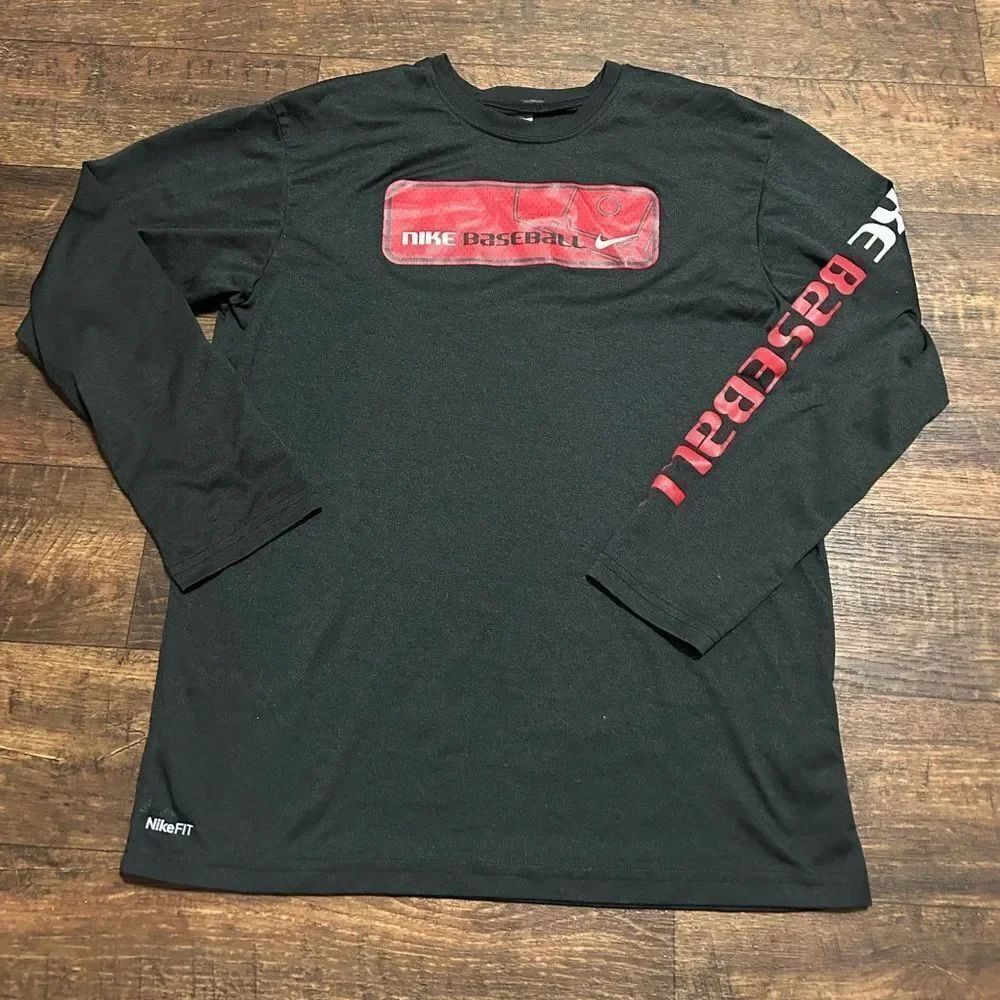 Y2K Boys Nike Baseball FitDry Long Sleeve Tshirt
